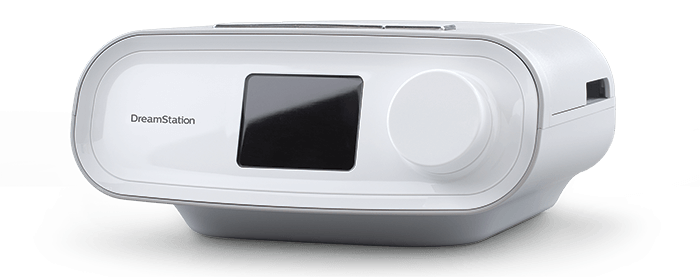 검은색 화면이 있는 흰색 전자 장치